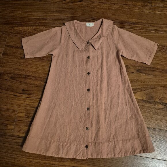 Ira Loves Mae Coral Linen Sailor Dress Girls Size 8 - Picture 1 of 3